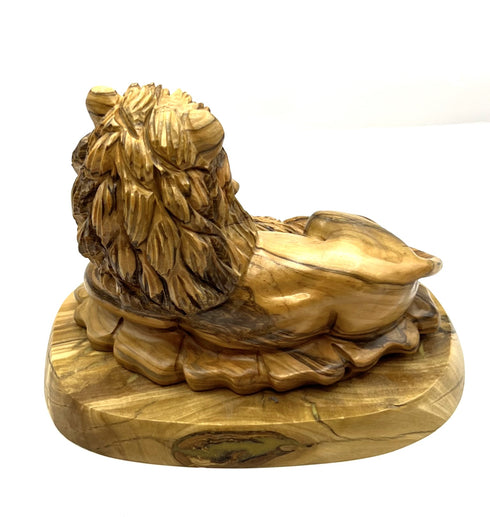 The Lion & The Lamp Olive Wood Statue (Small)